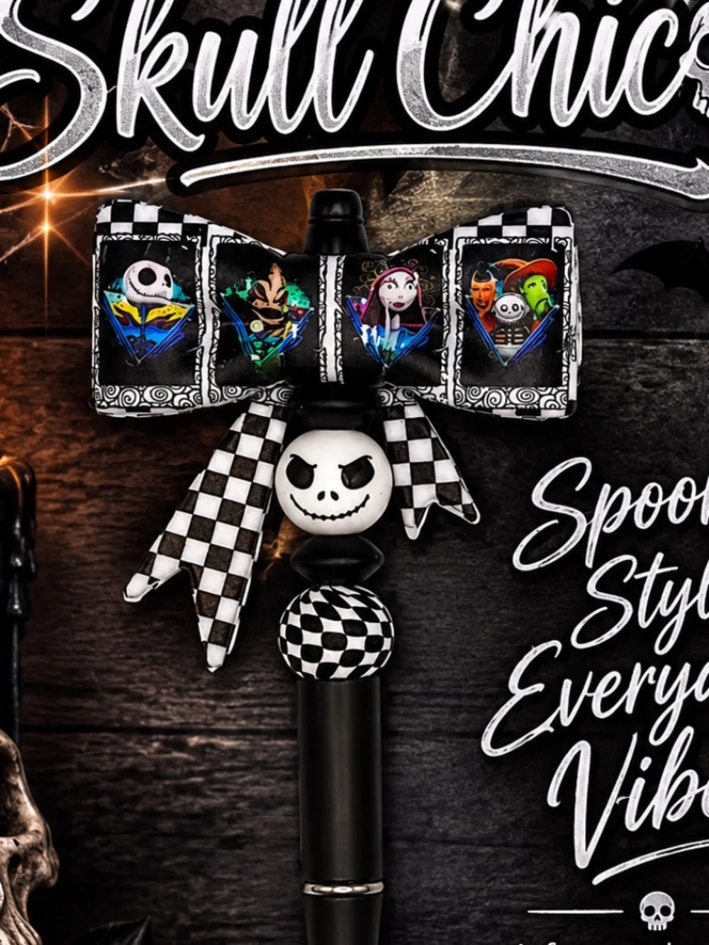 Checkered Skull Mischief Pen